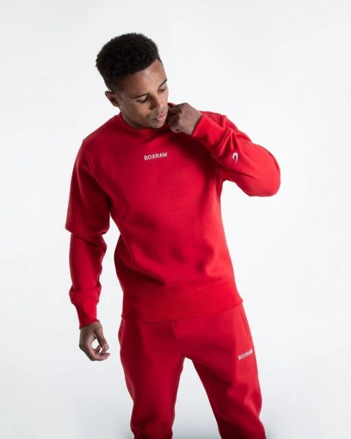 BOXRAW Men Clothing Johnson Sweatshirt - Red 2 BOXRAW Men Clothing Johnson Sweatshirt - Red