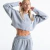 BOXRAW Women Johnson Cropped Hoodie - Grey Clothing