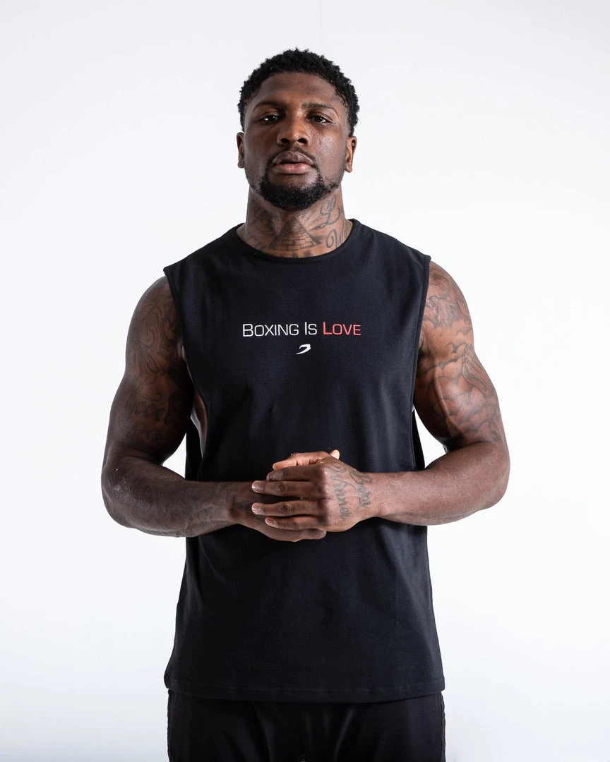 BOXRAW Men Boxing Is Love Muscle Tank - Black Clothing 1 BOXRAW Men Boxing Is Love Muscle Tank - Black Clothing