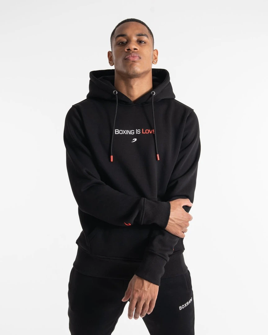 BOXRAW Men Boxing Is Love Hoodie - Black 1 BOXRAW Men Boxing Is Love Hoodie - Black