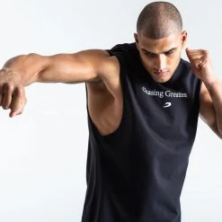 BOXRAW Men Chasing Greatness Muscle Tank - Black 12 BOXRAW Men Chasing Greatness Muscle Tank - Black