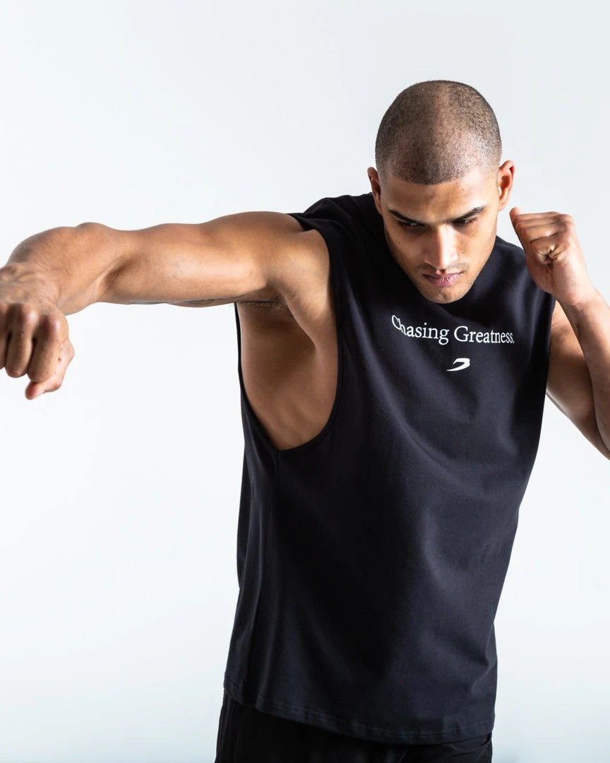 BOXRAW Men Chasing Greatness Muscle Tank - Black 4 BOXRAW Men Chasing Greatness Muscle Tank - Black