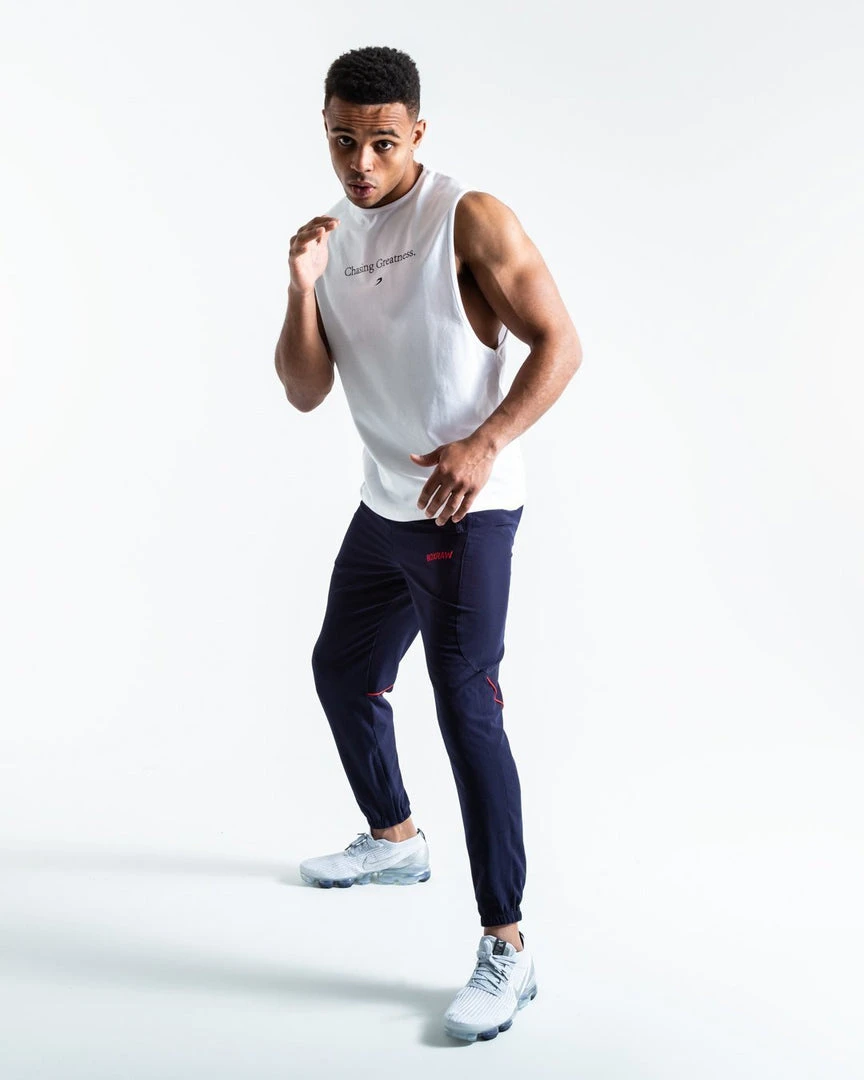 BOXRAW Men Chasing Greatness Muscle Tank - White Clothing 2 BOXRAW Men Chasing Greatness Muscle Tank - White Clothing