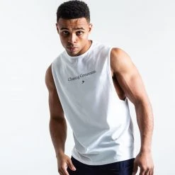 BOXRAW Men Chasing Greatness Muscle Tank - White Clothing
