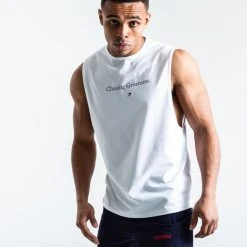 BOXRAW Men Chasing Greatness Muscle Tank - White Clothing 14 BOXRAW Men Chasing Greatness Muscle Tank - White Clothing