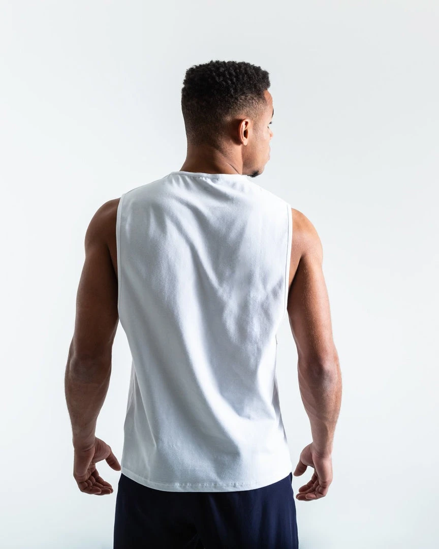BOXRAW Men Chasing Greatness Muscle Tank - White Clothing 7 BOXRAW Men Chasing Greatness Muscle Tank - White Clothing