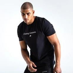 BOXRAW Men Clothing Chasing Greatness T-Shirt - Black
