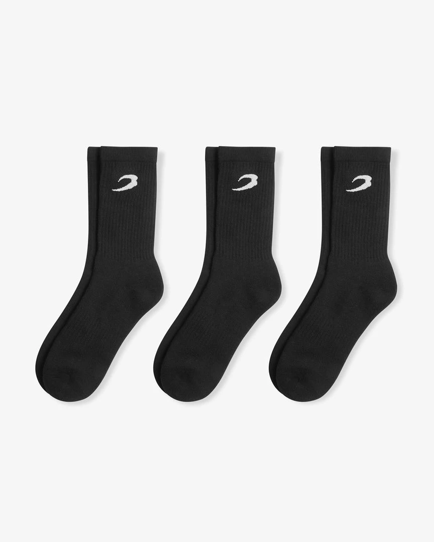 BOXRAW Men BOXRAW Crew Socks (3 Pairs) - Black Best Sellers 4 BOXRAW Men BOXRAW Crew Socks (3 Pairs) - Black Best Sellers
