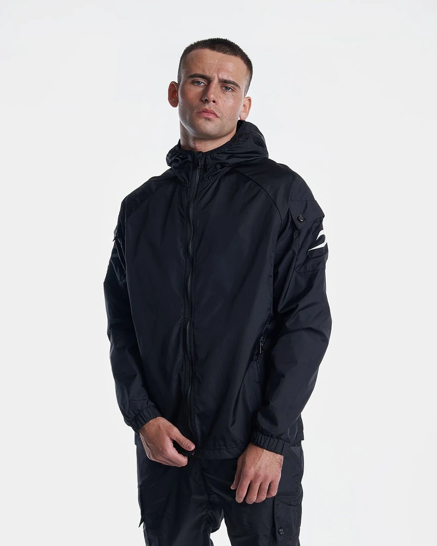 BOXRAW Men New Releases Dundee Windbreaker Jacket - Black 1 BOXRAW Men New Releases Dundee Windbreaker Jacket - Black
