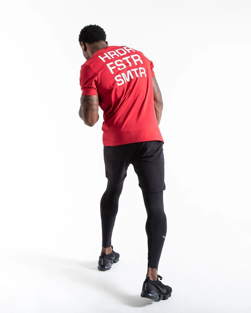 BOXRAW Men Clothing HRDR FSTR SMTR T-Shirt - Red 2 BOXRAW Men Clothing HRDR FSTR SMTR T-Shirt - Red