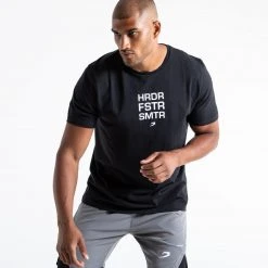BOXRAW Men HRDR FSTR SMTR T-Shirt - Black Clothing