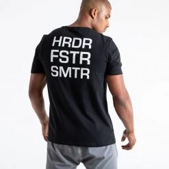 BOXRAW Men HRDR FSTR SMTR T-Shirt - Black Clothing