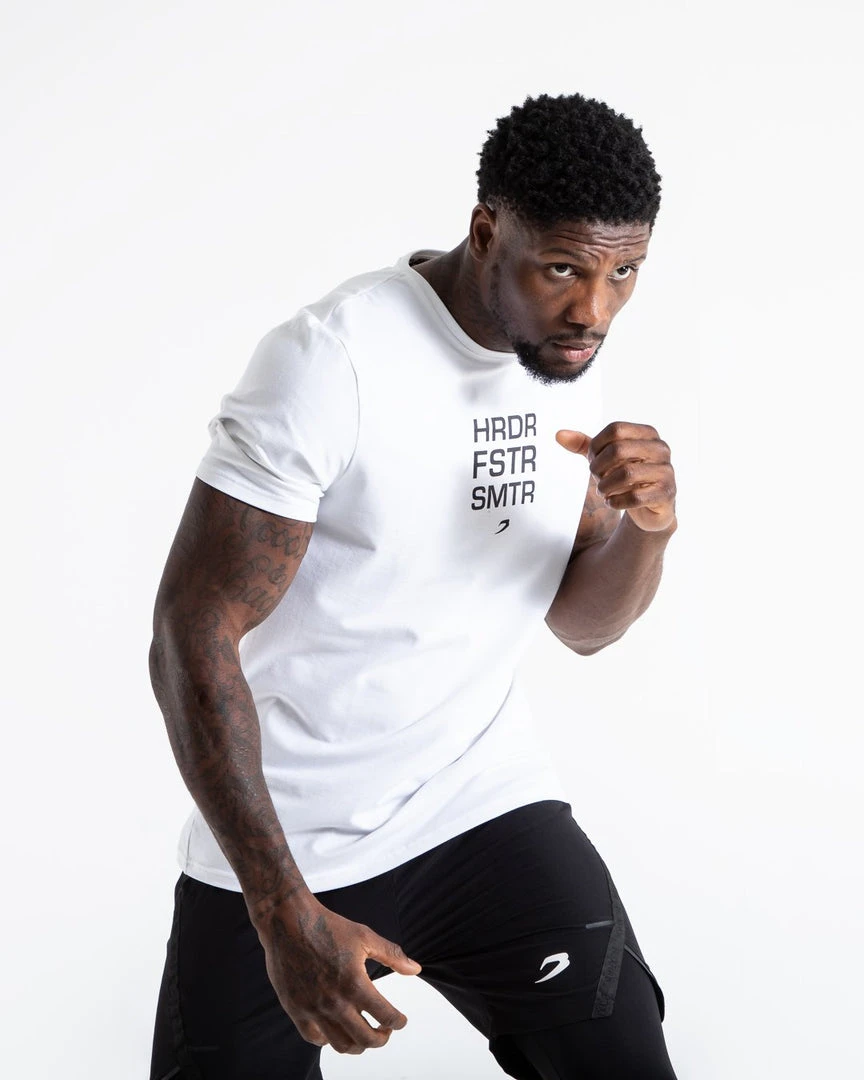 BOXRAW Men HRDR FSTR SMTR T-Shirt - White Clothing 1 BOXRAW Men HRDR FSTR SMTR T-Shirt - White Clothing