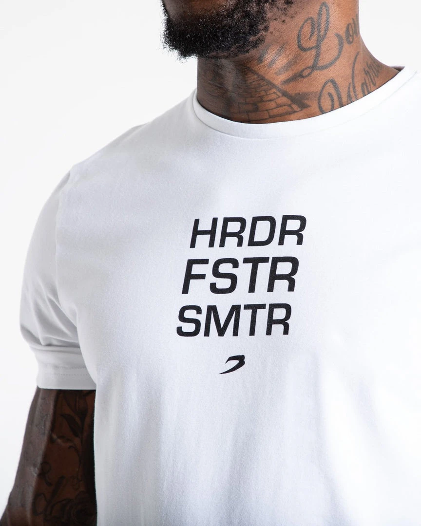 BOXRAW Men HRDR FSTR SMTR T-Shirt - White Clothing 6 BOXRAW Men HRDR FSTR SMTR T-Shirt - White Clothing