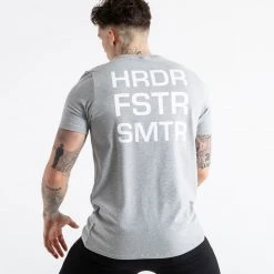 BOXRAW Men HRDR FSTR SMTR T-Shirt - Grey Clothing