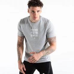 BOXRAW Men HRDR FSTR SMTR T-Shirt - Grey Clothing