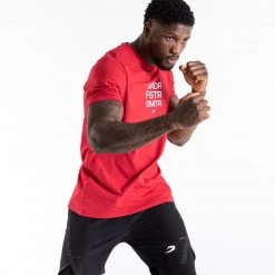 BOXRAW Men Clothing HRDR FSTR SMTR T-Shirt - Red 9 BOXRAW Men Clothing HRDR FSTR SMTR T-Shirt - Red