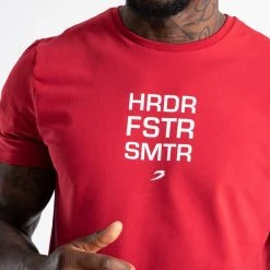 BOXRAW Men Clothing HRDR FSTR SMTR T-Shirt - Red 11 BOXRAW Men Clothing HRDR FSTR SMTR T-Shirt - Red
