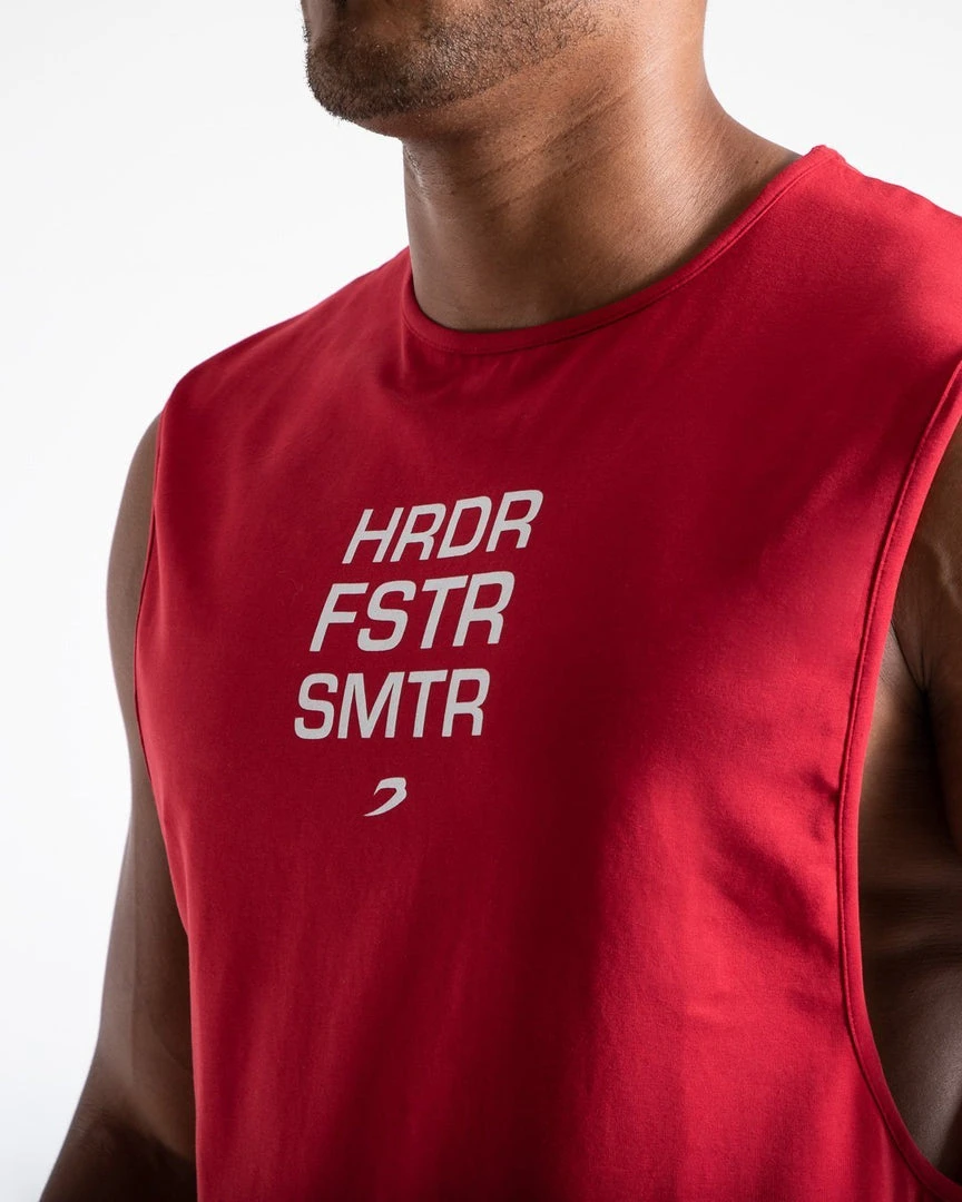 BOXRAW Men HRDR FSTR SMTR Muscle Tank - Red Clothing 6 BOXRAW Men HRDR FSTR SMTR Muscle Tank - Red Clothing