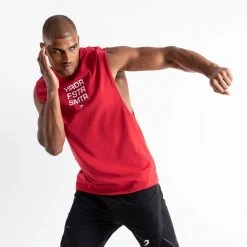 BOXRAW Men HRDR FSTR SMTR Muscle Tank - Red Clothing 8 BOXRAW Men HRDR FSTR SMTR Muscle Tank - Red Clothing
