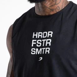 BOXRAW Men Clothing HRDR FSTR SMTR Muscle Tank - Black 11 BOXRAW Men Clothing HRDR FSTR SMTR Muscle Tank - Black