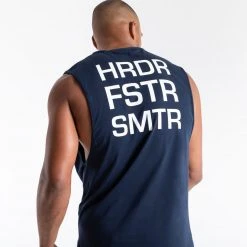 BOXRAW Men Clothing HRDR FSTR SMTR Muscle Tank - Navy 10 BOXRAW Men Clothing HRDR FSTR SMTR Muscle Tank - Navy