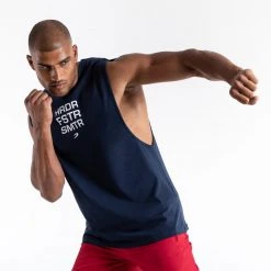 BOXRAW Men Clothing HRDR FSTR SMTR Muscle Tank - Navy 8 BOXRAW Men Clothing HRDR FSTR SMTR Muscle Tank - Navy