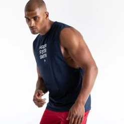 BOXRAW Men Clothing HRDR FSTR SMTR Muscle Tank - Navy 9 BOXRAW Men Clothing HRDR FSTR SMTR Muscle Tank - Navy