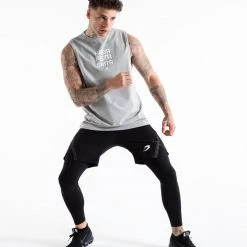 BOXRAW Men HRDR FSTR SMTR Muscle Tank - Grey