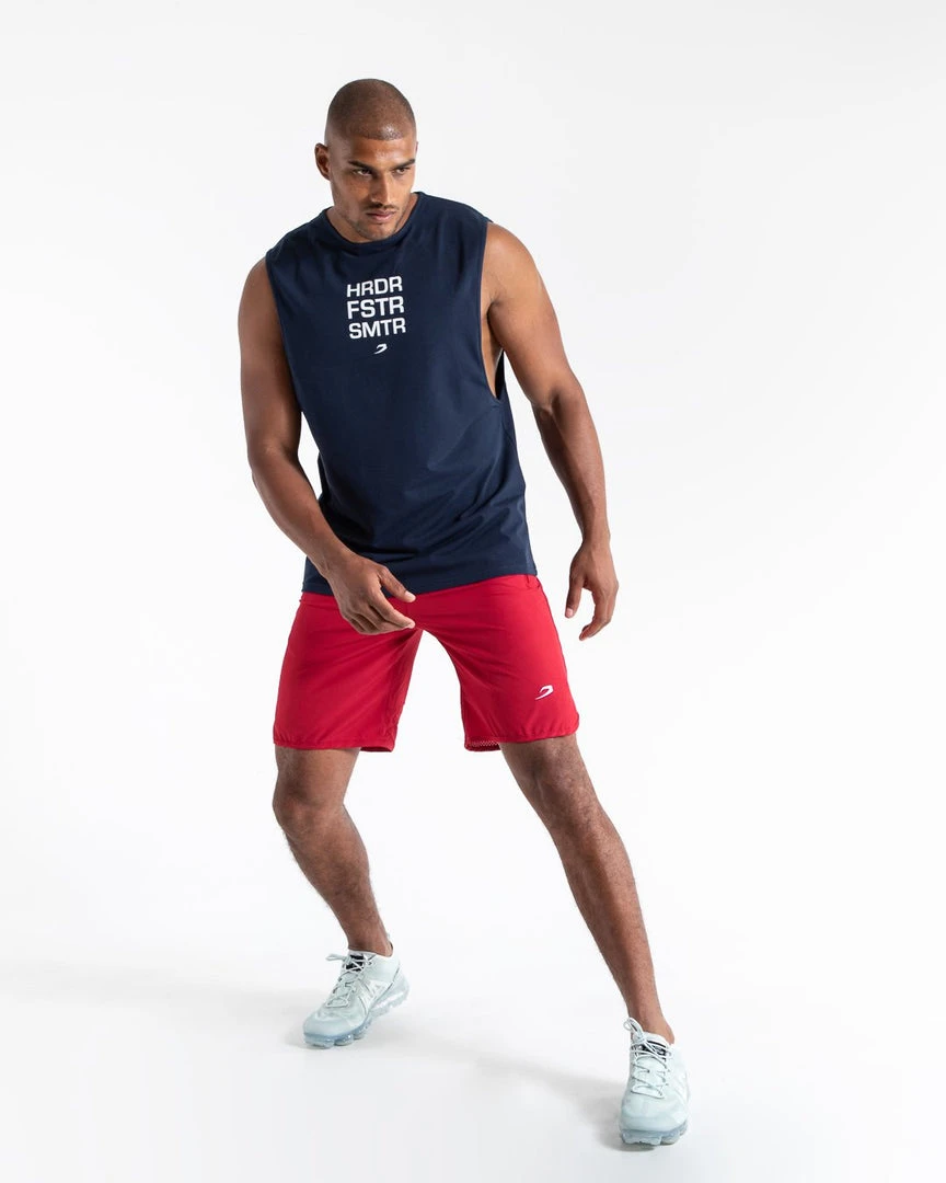 BOXRAW Men Clothing HRDR FSTR SMTR Muscle Tank - Navy 2 BOXRAW Men Clothing HRDR FSTR SMTR Muscle Tank - Navy