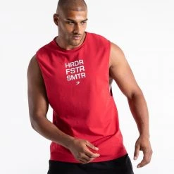 BOXRAW Men HRDR FSTR SMTR Muscle Tank - Red Clothing