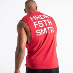BOXRAW Men HRDR FSTR SMTR Muscle Tank - Red Clothing 10 BOXRAW Men HRDR FSTR SMTR Muscle Tank - Red Clothing