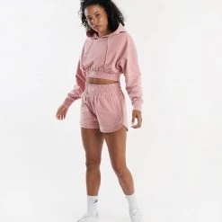 BOXRAW Women Kim Cropped Hoodie - Pink