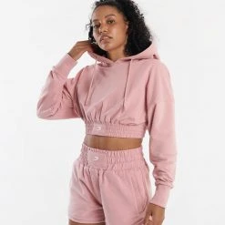 BOXRAW Women Kim Cropped Hoodie - Pink