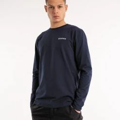 BOXRAW Men BOXRAW Long Sleeve T-Shirt - Navy Clothing 8 BOXRAW Men BOXRAW Long Sleeve T-Shirt - Navy Clothing