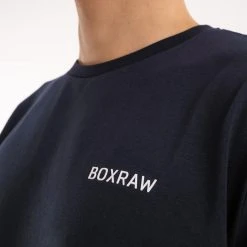 BOXRAW Men BOXRAW Long Sleeve T-Shirt - Navy Clothing 10 BOXRAW Men BOXRAW Long Sleeve T-Shirt - Navy Clothing