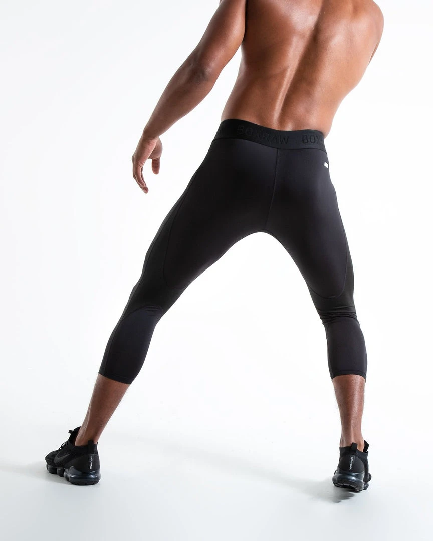 BOXRAW Men Saddler Compression 3/4 Leggings - Black Shorts 5 BOXRAW Men Saddler Compression 3/4 Leggings - Black Shorts