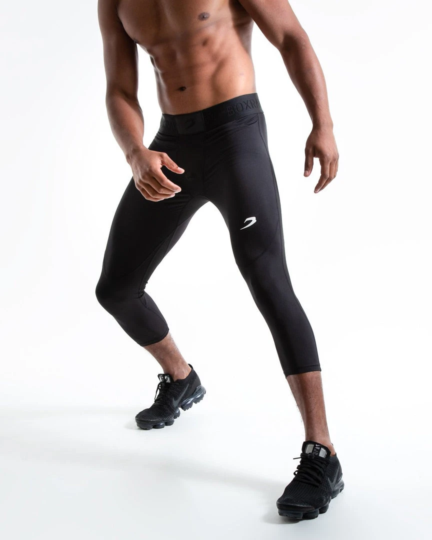 BOXRAW Men Saddler Compression 3/4 Leggings - Black Shorts 1 BOXRAW Men Saddler Compression 3/4 Leggings - Black Shorts