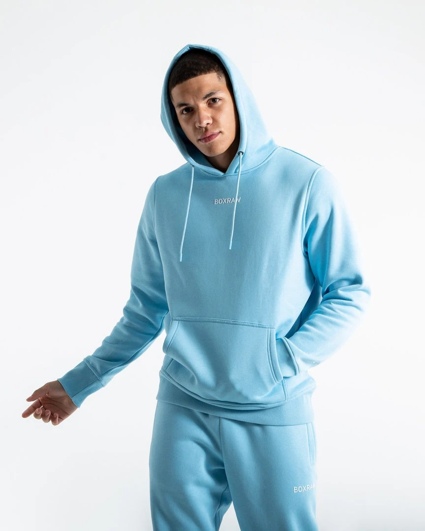 BOXRAW Men Johnson Hoodie - Baby Blue Clothing 1 BOXRAW Men Johnson Hoodie - Baby Blue Clothing