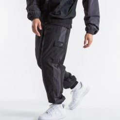 BOXRAW Men Walker Track Bottoms - Triple Black