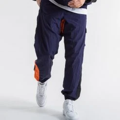 BOXRAW Men Clothing Walker Track Bottoms - Black/Navy/Orange