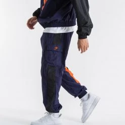 BOXRAW Men Clothing Walker Track Bottoms - Black/Navy/Orange