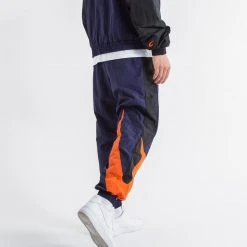 BOXRAW Men Clothing Walker Track Bottoms - Black/Navy/Orange