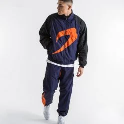 BOXRAW Men Clothing Walker Track Bottoms - Black/Navy/Orange