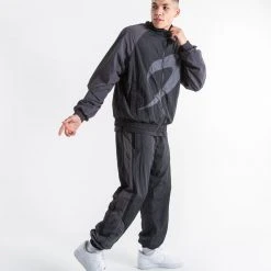 BOXRAW Men Walker Track Bottoms - Triple Black