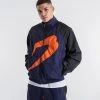 BOXRAW Men Walker Track Jacket - Black/Navy/Orange Clothing