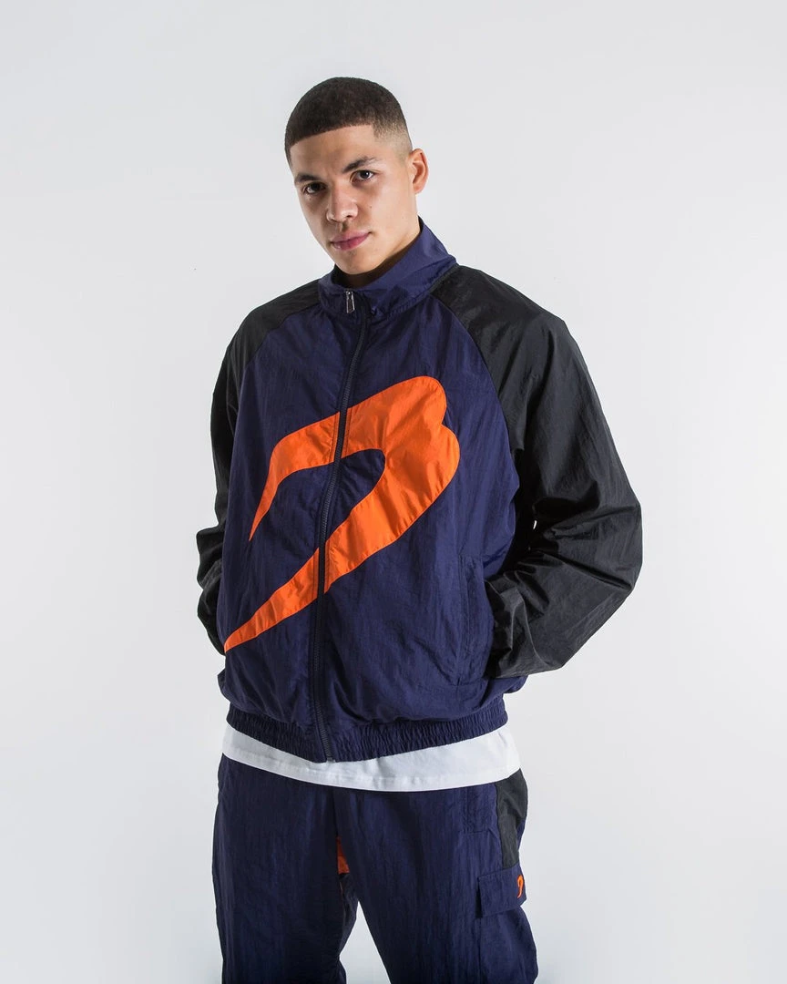 BOXRAW Men Walker Track Jacket - Black/Navy/Orange Clothing 1 BOXRAW Men Walker Track Jacket - Black/Navy/Orange Clothing