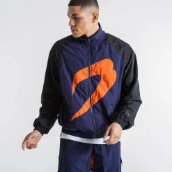 BOXRAW Men Walker Track Jacket - Black/Navy/Orange Clothing 14 BOXRAW Men Walker Track Jacket - Black/Navy/Orange Clothing