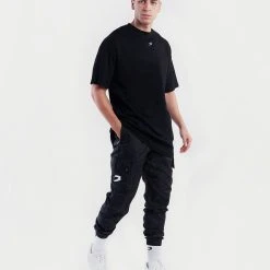 BOXRAW Men Oversized Strike T-Shirt - Black