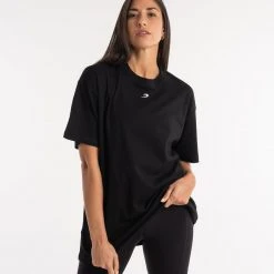 BOXRAW Women Oversized Strike T-Shirt - Black Clothing